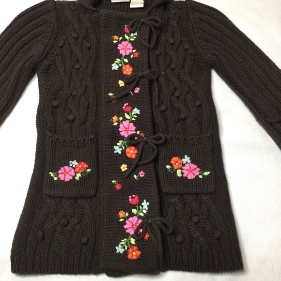 Savannah Flowers embroidered Knitted Toddler Cardigan. - Picture 2 of 12